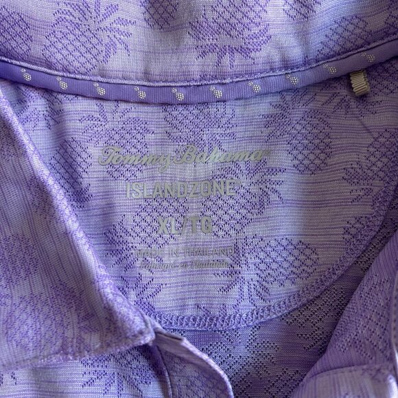 Tommy Bahama Womens XL IslandZone Sleeveless Polo Purple Pineapple Print - Picture 3 of 8